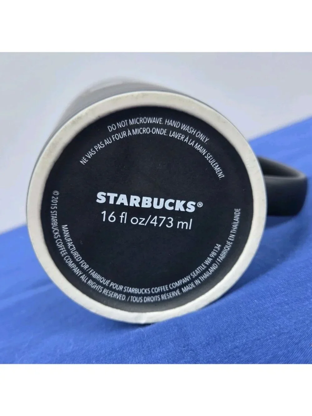 Starbucks 2015 Globe Coffee Mug 16 oz Matte Black